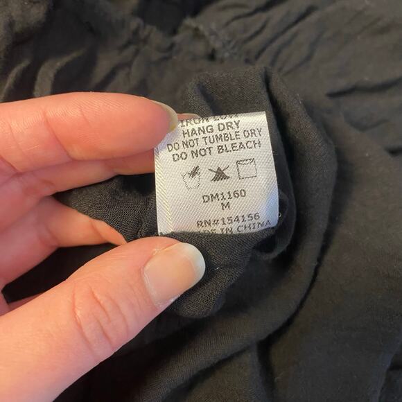 All Row Black Ruffle Hem Shift Dress Women’s Size M Cotton Linen Minimalist - Picture 6 of 7